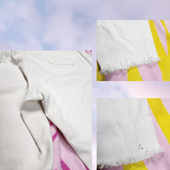 Vtg 80s Bebe Sport Hawaii White Denim Gold Studded Rhinestone High Waist Jeans - Picture 5 of 6